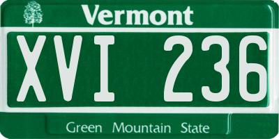 VT license plate XVI236