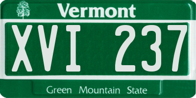 VT license plate XVI237