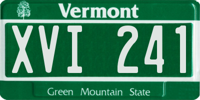 VT license plate XVI241