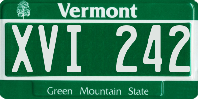 VT license plate XVI242