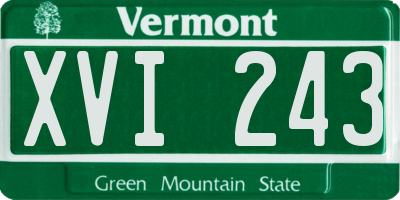 VT license plate XVI243
