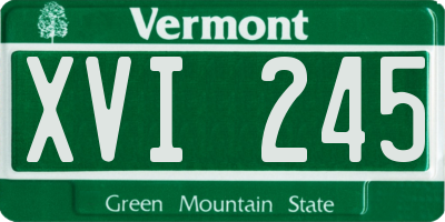 VT license plate XVI245