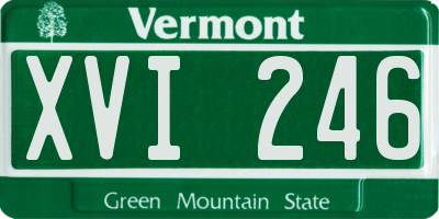 VT license plate XVI246