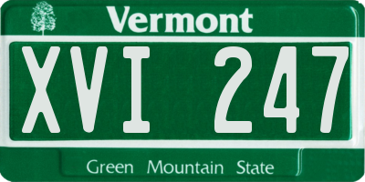 VT license plate XVI247