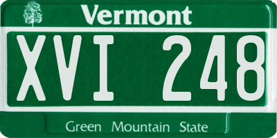 VT license plate XVI248