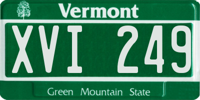 VT license plate XVI249