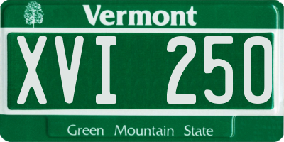 VT license plate XVI250