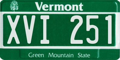 VT license plate XVI251