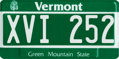 VT license plate XVI252