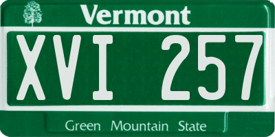 VT license plate XVI257