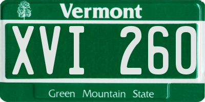 VT license plate XVI260