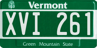 VT license plate XVI261