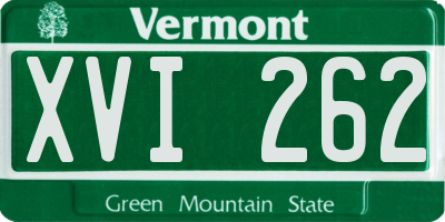 VT license plate XVI262