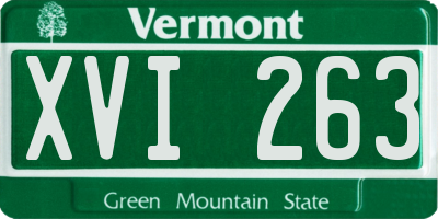 VT license plate XVI263