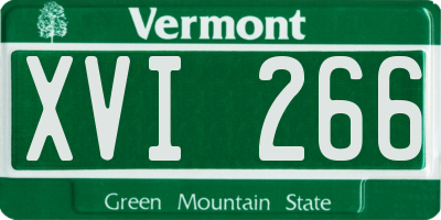 VT license plate XVI266