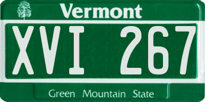 VT license plate XVI267