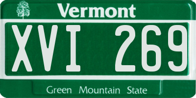 VT license plate XVI269