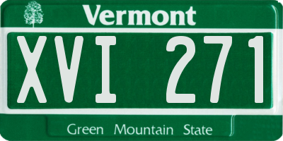 VT license plate XVI271