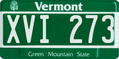 VT license plate XVI273