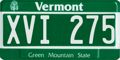 VT license plate XVI275