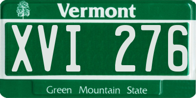 VT license plate XVI276