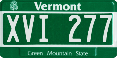 VT license plate XVI277