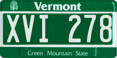 VT license plate XVI278