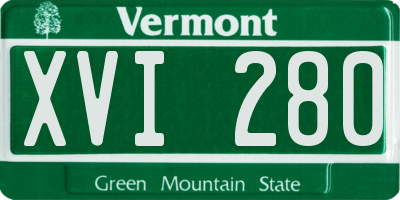 VT license plate XVI280