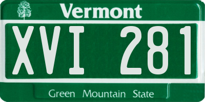 VT license plate XVI281