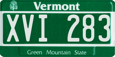 VT license plate XVI283