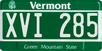 VT license plate XVI285