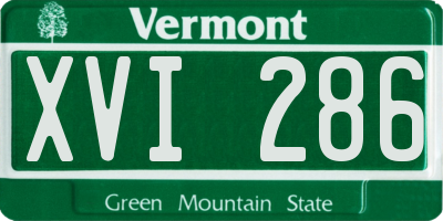 VT license plate XVI286