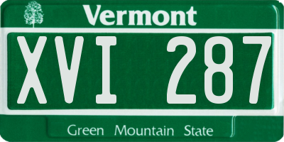 VT license plate XVI287