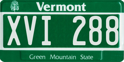 VT license plate XVI288