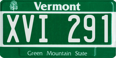 VT license plate XVI291