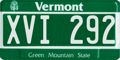 VT license plate XVI292