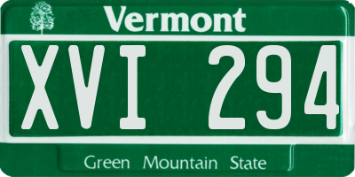 VT license plate XVI294