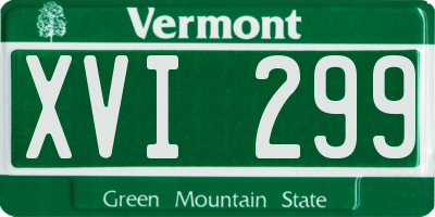 VT license plate XVI299