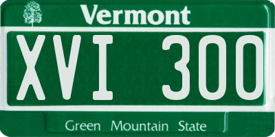 VT license plate XVI300