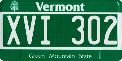VT license plate XVI302