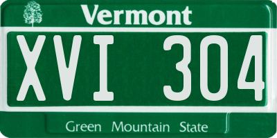VT license plate XVI304