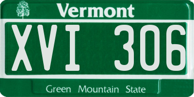 VT license plate XVI306
