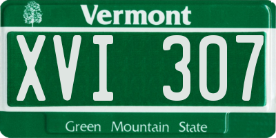 VT license plate XVI307