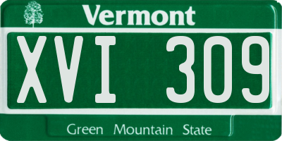 VT license plate XVI309