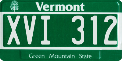 VT license plate XVI312