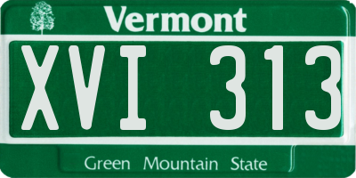 VT license plate XVI313