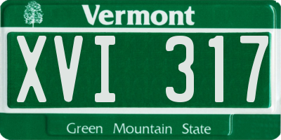 VT license plate XVI317