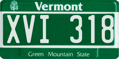 VT license plate XVI318