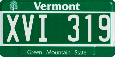 VT license plate XVI319