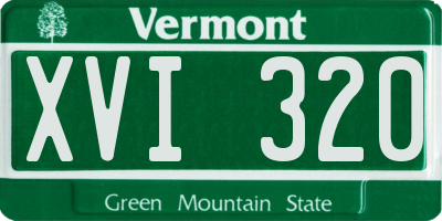 VT license plate XVI320